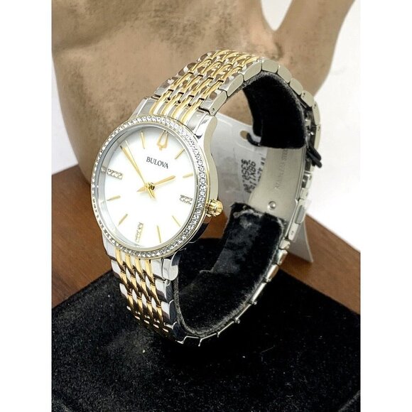 Bulova Women\'s Watch 98X118 Quartz Mother of Pearl Dial Two Tone Steel 3…